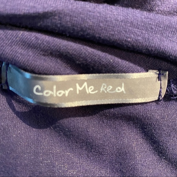 Color Me Red Cowl Neck Long Sleeve Knee Length Tunic Swing Dress Plum Med - Picture 8 of 8